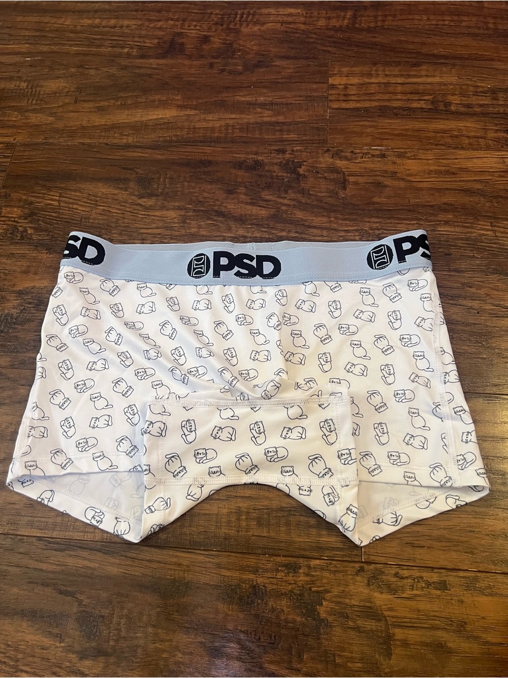 PSD women’s White Boxer Briefs with Black Logo Waistband
